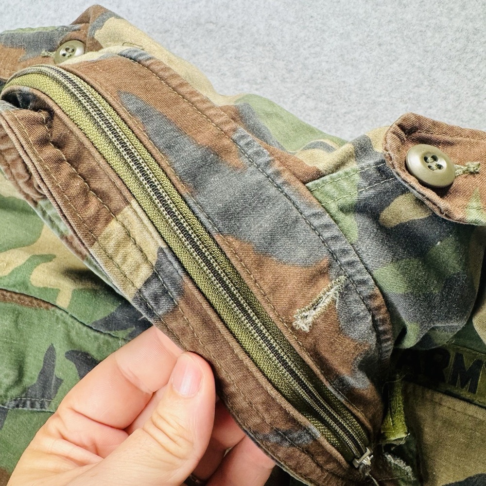 VTG Army M65 Field Jacket Mens Small Short Woodland Cold Weather FORSCOM Patch - Picture 6 of 12